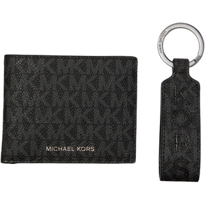 Michael Kors Malone Slim Billfold Wallet & Key Fob Gift Set(Black)