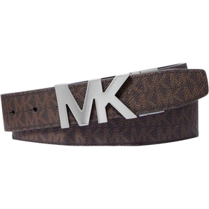 Michael Kors Men’s 34mm Reversible MK Buckle Belt(Brown/Black)