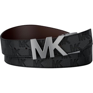 Michael Kors Men’s 34mm Reversible MK Buckle Belt(Leather/Black/Brown)