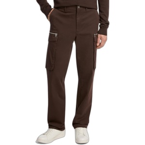 Michael Kors Men’s Cotton Stretch Zip Pocket Cargo Pant(Chocolate)