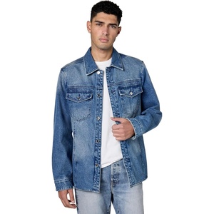 Michael Kors Men’s Curved Hem Denim Shirt Jacket(Union Wash)