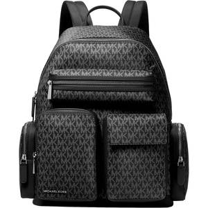 Michael Kors Men’s Dakota Backpack, Silver-Tone Hardware/Signature Nylon, Black(Silver-tone Hardware/Nylon/Black)