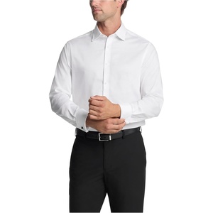 Michael Kors Men’s Dress Shirt Comfort Stretch French Cuff Regular Fit(White)