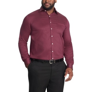 Michael Kors Mens Dress Shirt Travel Stretch Tall Fit (Big and Tall)(Deep Red)