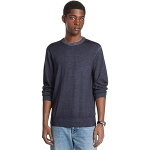 Michael Kors Men’s Garment Dyed Merino Crewneck Sweater(Midnight)
