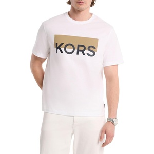 Michael Kors Men’s Graphic T-Shirt(Kors Colorblock Logo/White)