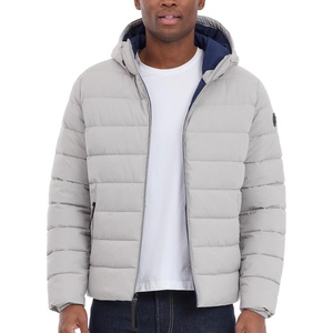 Michael Kors Men’s Hooded Puffer Jacket, Rain and Cold Weather Coat(Nickel)