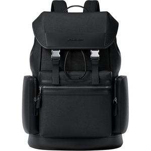 Michael Kors Men’s Jet Set Triple Pocket Backpack/Matte Pebble Emb Leather, Luggage(Black)