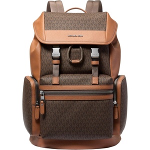 Michael Kors Men’s Jet Set Triple Pocket Backpack/Matte Pebble Emb Leather, Luggage(Brown/Luggage)