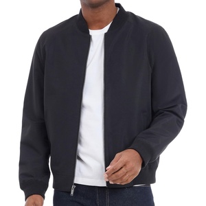 Michael Kors Men’s Lightweight Bomber Jacket, Wind and Water Resistant(Black)