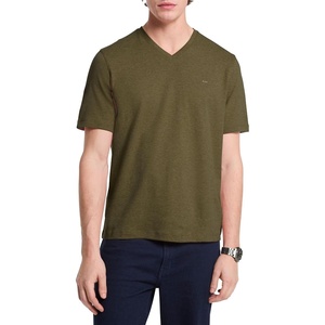 Michael Kors Men’s Liquid Jersey Mk V-Neck T-Shirt(Sage Olive Heather)