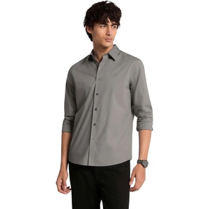 Michael Kors Men’s Long Sleeve Classic Cotton Shirt(Gunmetal)