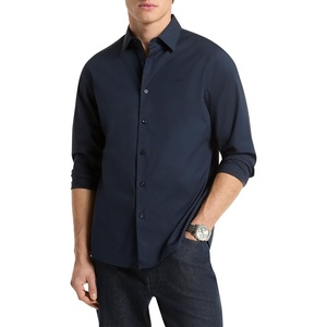 Michael Kors Men’s Long Sleeve Classic Cotton Shirt(Midnight)