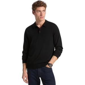 Michael Kors Men’s Long Sleeve Merino Polo(Black)