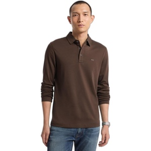 Michael Kors Men’s Long Sleeve Sleek MK Polo(Chocolate)