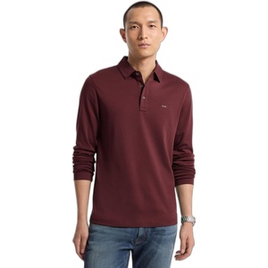 Michael Kors Men’s Long Sleeve Sleek MK Polo(Oxblood)