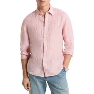 Michael Kors Men’s Long Sleeve Striped Linen Top(Mimosa)