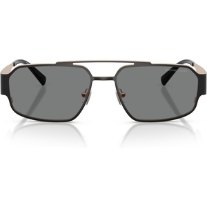 Michael Kors Mens MK1182 Cape Town Rectangular Sunglasses, Black Matte/Dark Grey Monochromatic, 58 mm