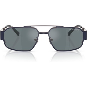 Michael Kors Mens MK1182 Cape Town Rectangular Sunglasses, Navy Matte/Grey Monochromatic, 58 mm