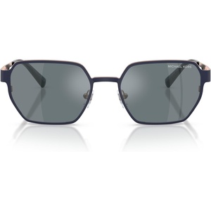 Michael Kors Mens MK1183 Madagascar Hexagonal Sunglasses, Navy Matte/Grey Monochromatic, 55 mm