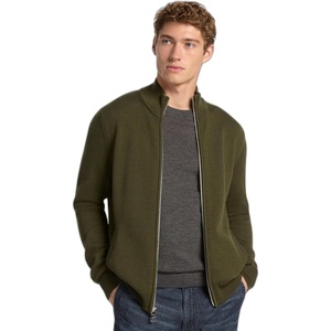 Michael Kors Men’s Merino Mock Neck Full Zip Up Sweater(Ivy)