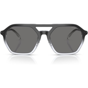 Michael Kors Men’s Mk2251u Jackson Hole Universal Fit Aviator Sunglasses(Black Clear Gradient/Dark Grey Solid Polarized)