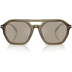 Michael Kors Men’s Mk2251u Jackson Hole Universal Fit Aviator Sunglasses(Olive Transparent/Olive Mirrored)
