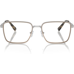 Michael Kors Men’s Mk3079 Méribel Rectangular Prescription Eyewear Frames(Shiny Silver/Demo Lens)
