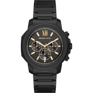 Michael Kors Men’s Prescott Chronograph Black Stainless Steel Watch (Model: MK9252)