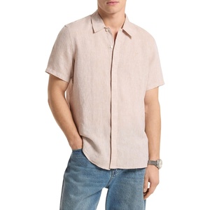 Michael Kors Men’s Short Sleeve Linen Classic Fit(Khaki)