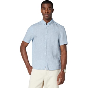 Michael Kors Men’s Short Sleeve Linen Shirt(Chambray)