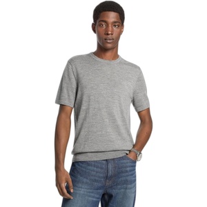 Michael Kors Men’s Short Sleeve Merino Crewneck T-Shirt(Ash Melange)