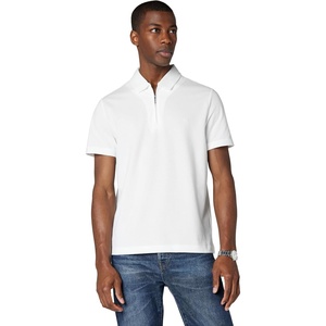 Michael Kors Men’s Sleek Pique Short Sleeve Zip Polo(White 2)