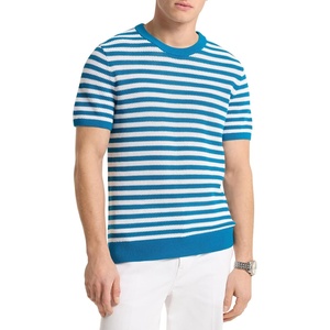 Michael Kors Men’s Slim Mesh Stripe Tee(Turquoise)