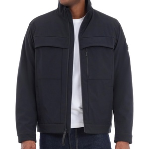Michael Kors Men’s Soft Shell Jacket, Wind and Water Resistant Coat(Black)
