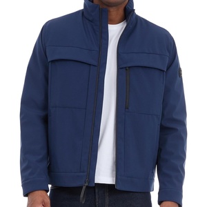 Michael Kors Men’s Soft Shell Jacket, Wind and Water Resistant Coat(Blue)