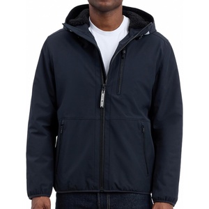Michael Kors Men’s Softshell Jacket With Faux Sherpa Lining, Wind and Water Resistant Jackets for Men(Black)