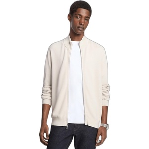 Michael Kors Men’s Textured Full Zip Sweater(Carbon Grey)