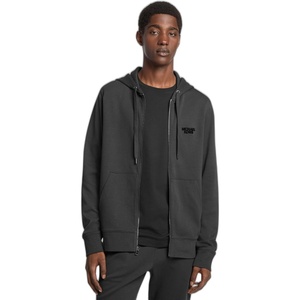 Michael Kors Men’s Tufted Logo Full Zip Hoodie(Black)