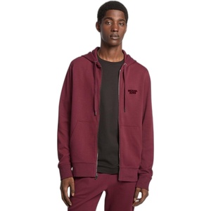 Michael Kors Men’s Tufted Logo Full Zip Hoodie(Oxblood)
