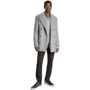 Michael Kors Men’s Wool Zip Pocket Peacoat(Ash Melange)
