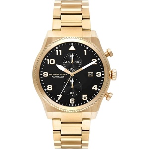 Michael Kors Panorama Men’s Watch, Stainless Steel Watch for Men with Steel or Leather Band(Gold Bracelet)