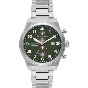 Michael Kors Panorama Men’s Watch, Stainless Steel Watch for Men with Steel or Leather Band(Silver Bracelet)