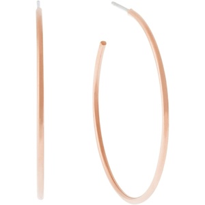 Michael Kors Rose Gold Hoop Earrings for Women; Huggie Earrings for Women; Stainless Steel Earrings; Jewelry for Women(Rose Gold Hoop)