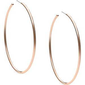 Michael Kors Rose Gold Hoop Earrings for Women; Huggie Earrings for Women; Stainless Steel Earrings; Jewelry for Women(Rose Gold Large Hoop)
