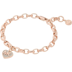 Michael Kors Rose Gold-Tone Bracelet for Women; Bracelets; Jewelry for Women(Heart Logo Chain)