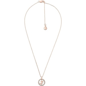 Michael Kors Rose Gold-Tone Necklace for Women; Necklaces for Women; Jewelry for Women(Rose Gold Circle Logo)