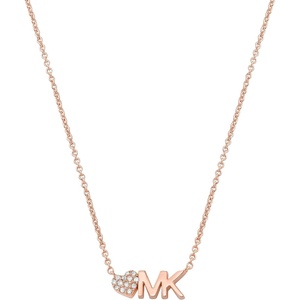 Michael Kors Rose Gold-Tone Necklace for Women; Necklaces for Women; Jewelry for Women(Rose MK Heart)