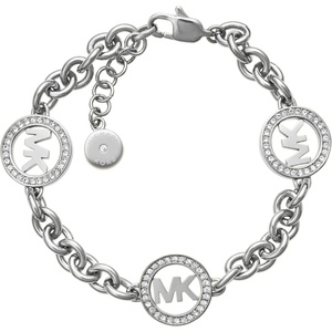 Michael Kors Silver-Tone Bracelet for Women; Bracelets; Jewelry for Women(Circle Logo Chain)