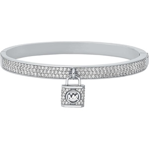 Michael Kors Silver-Tone Bracelet for Women; Bracelets; Jewelry for Women(Pavé Pendant Bangle)